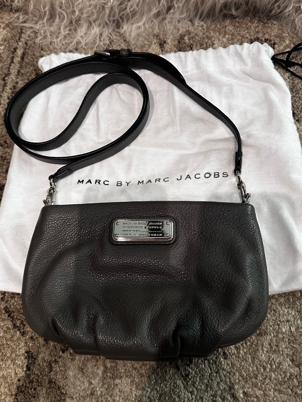 Marc by Marc Jacobs Grey Pebbled Leather Crossbody
